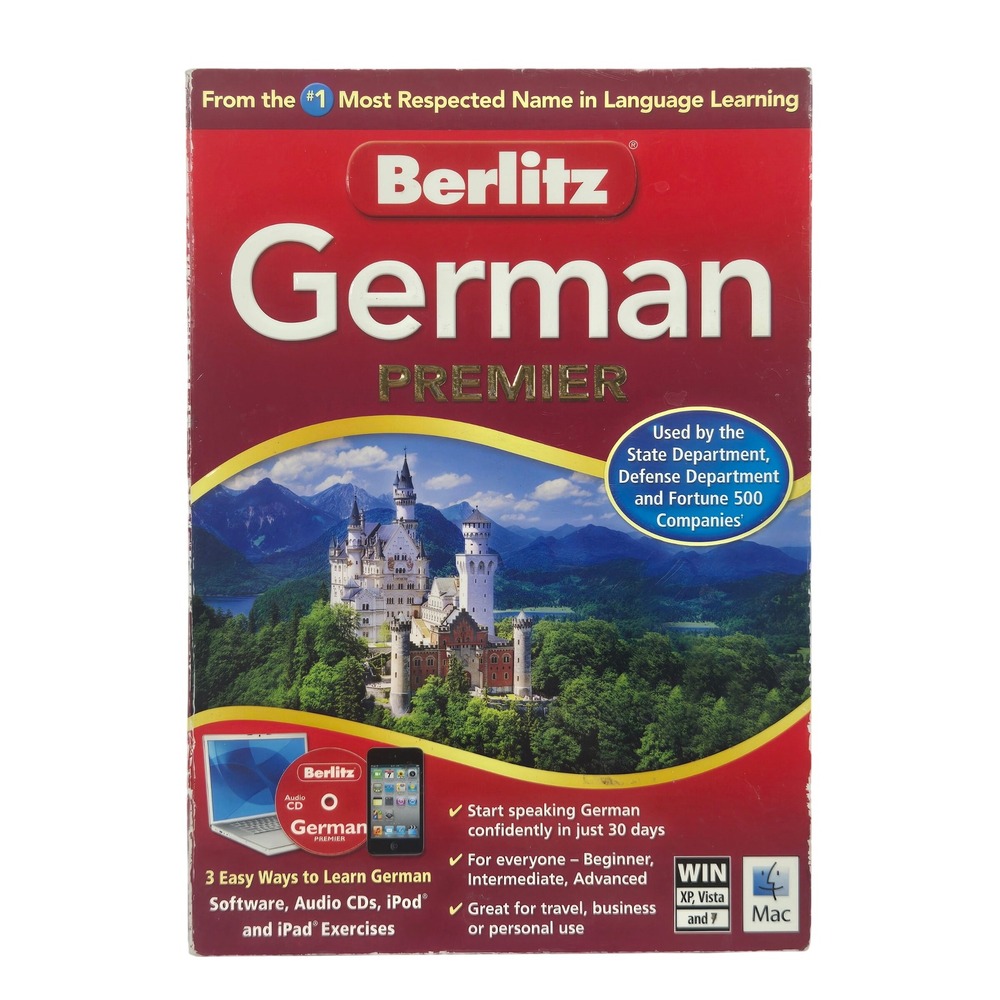 Berlitz German Premier Language Learning Software Audio CDs PC Mac New Old Stock